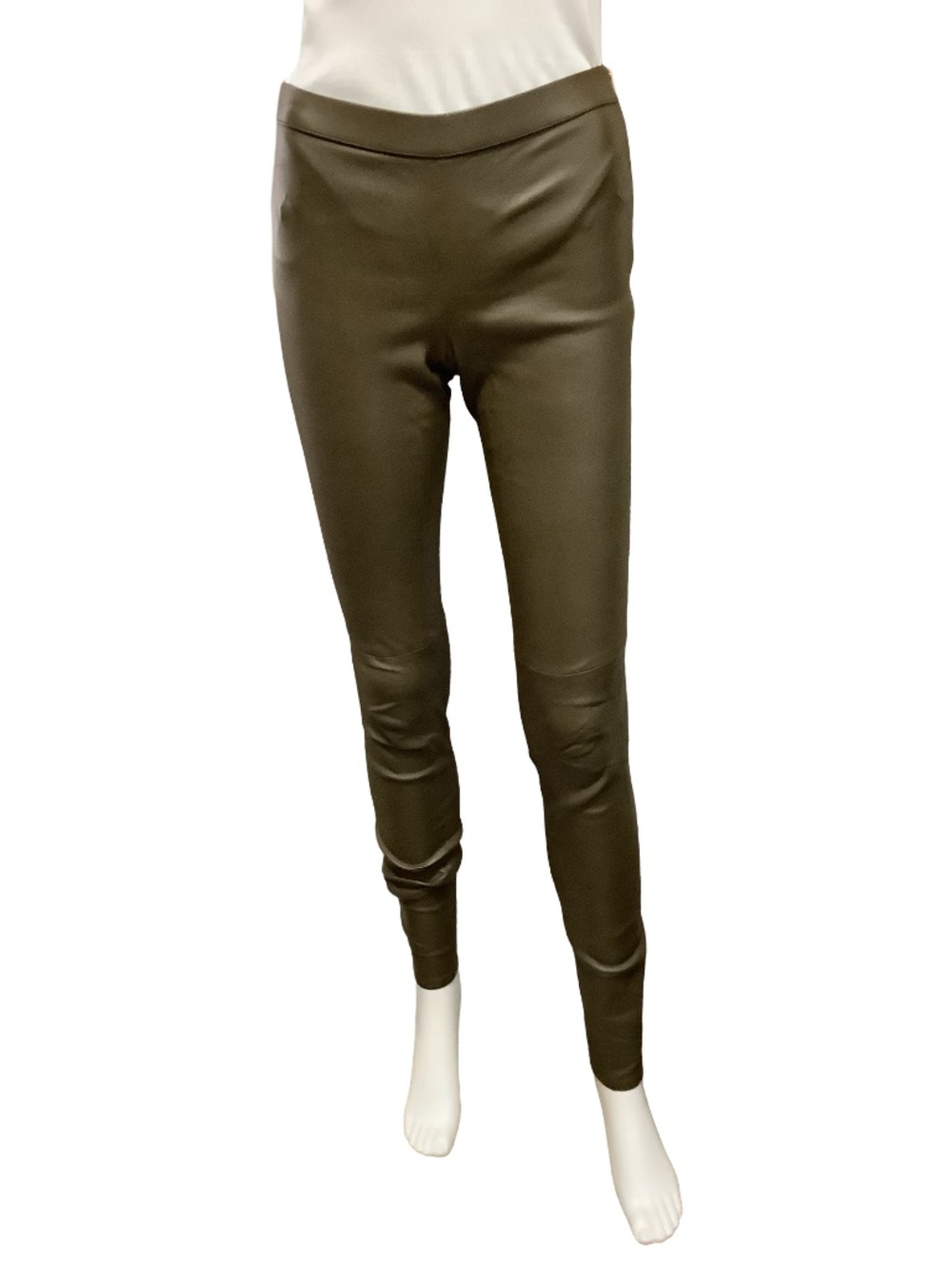 Gucci Leather Mid Waist Straight Leg Pant Size: 10